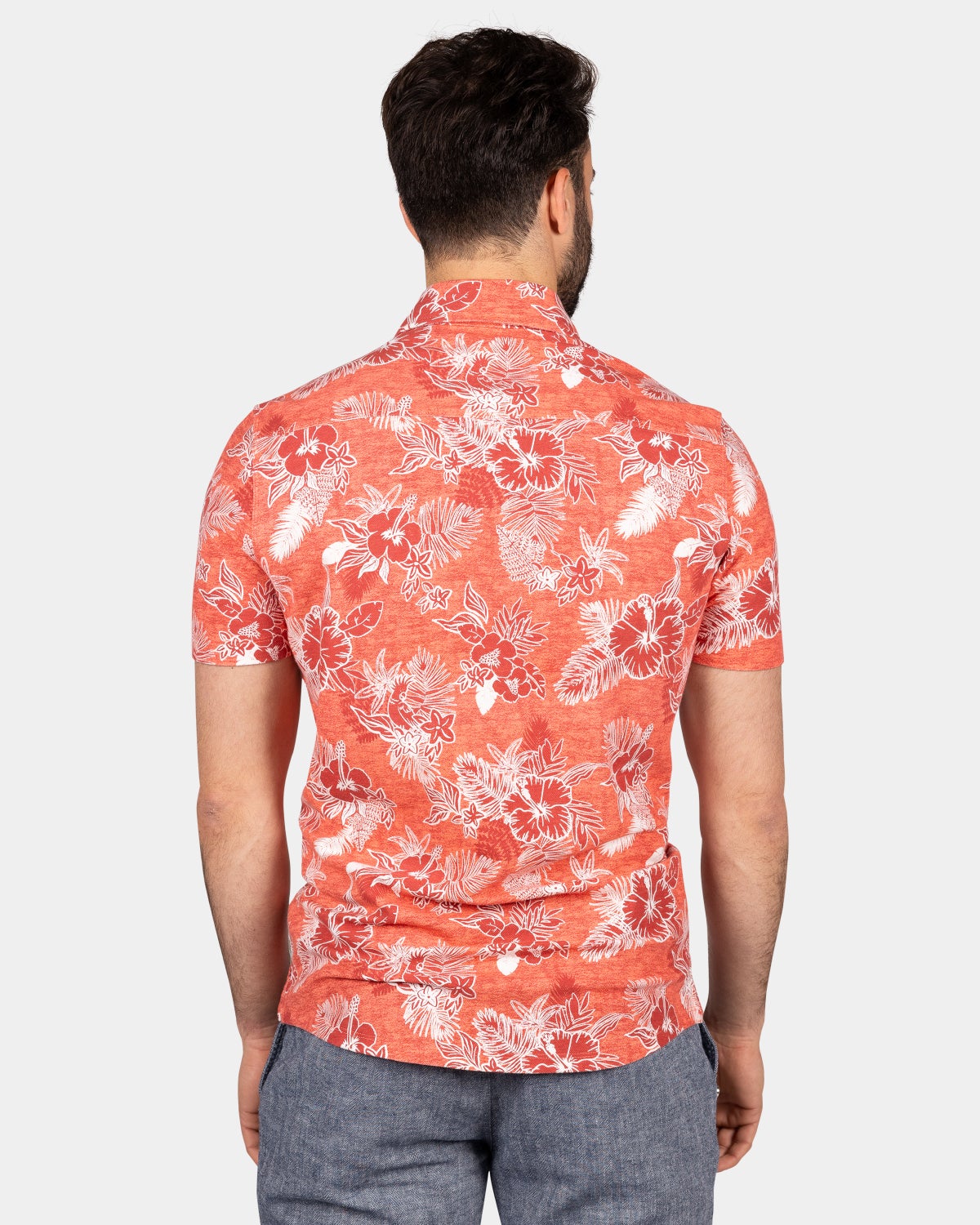 Camisa naranja con flores blancas - Fresh Orange