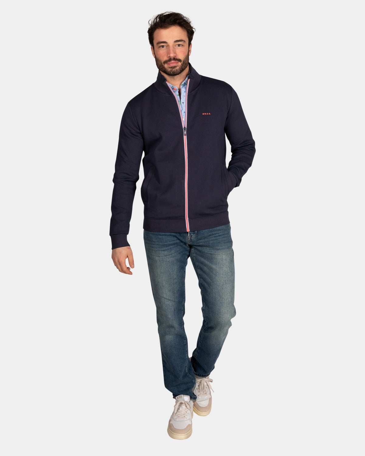 Cardigan en coton stretch - Traditional Navy