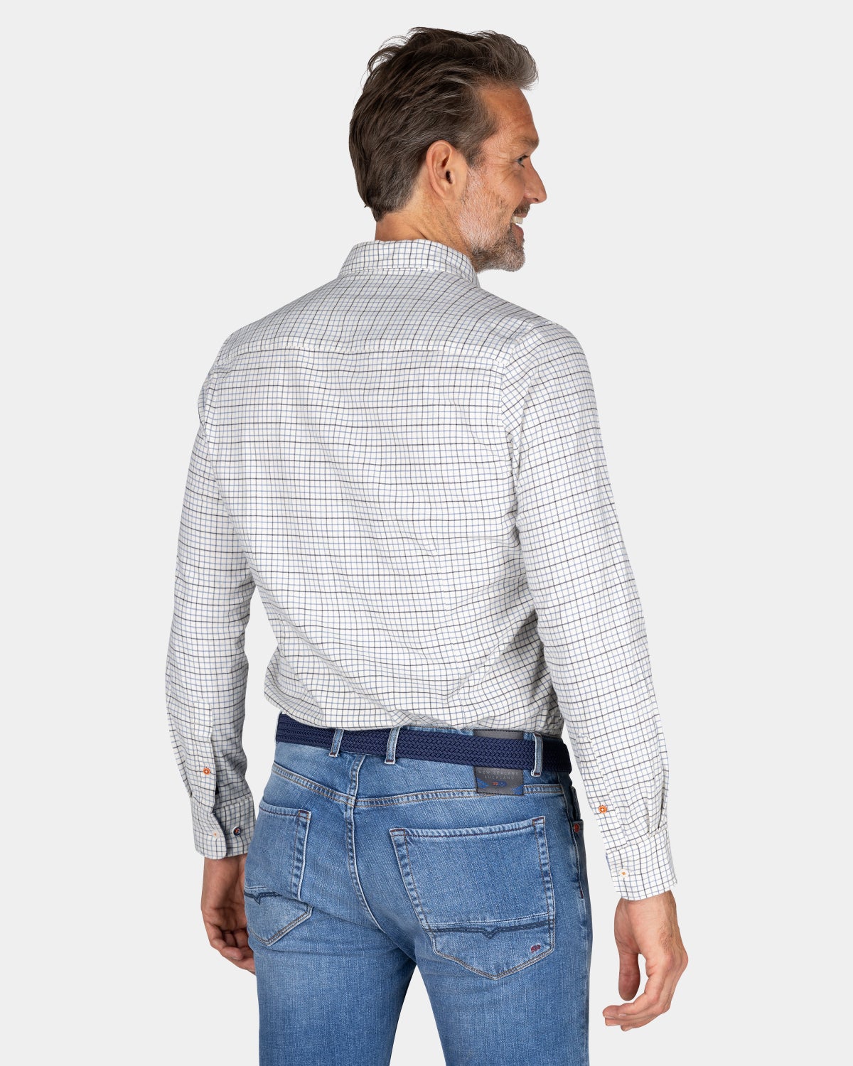 Chemise écru à carreaux - Ecru