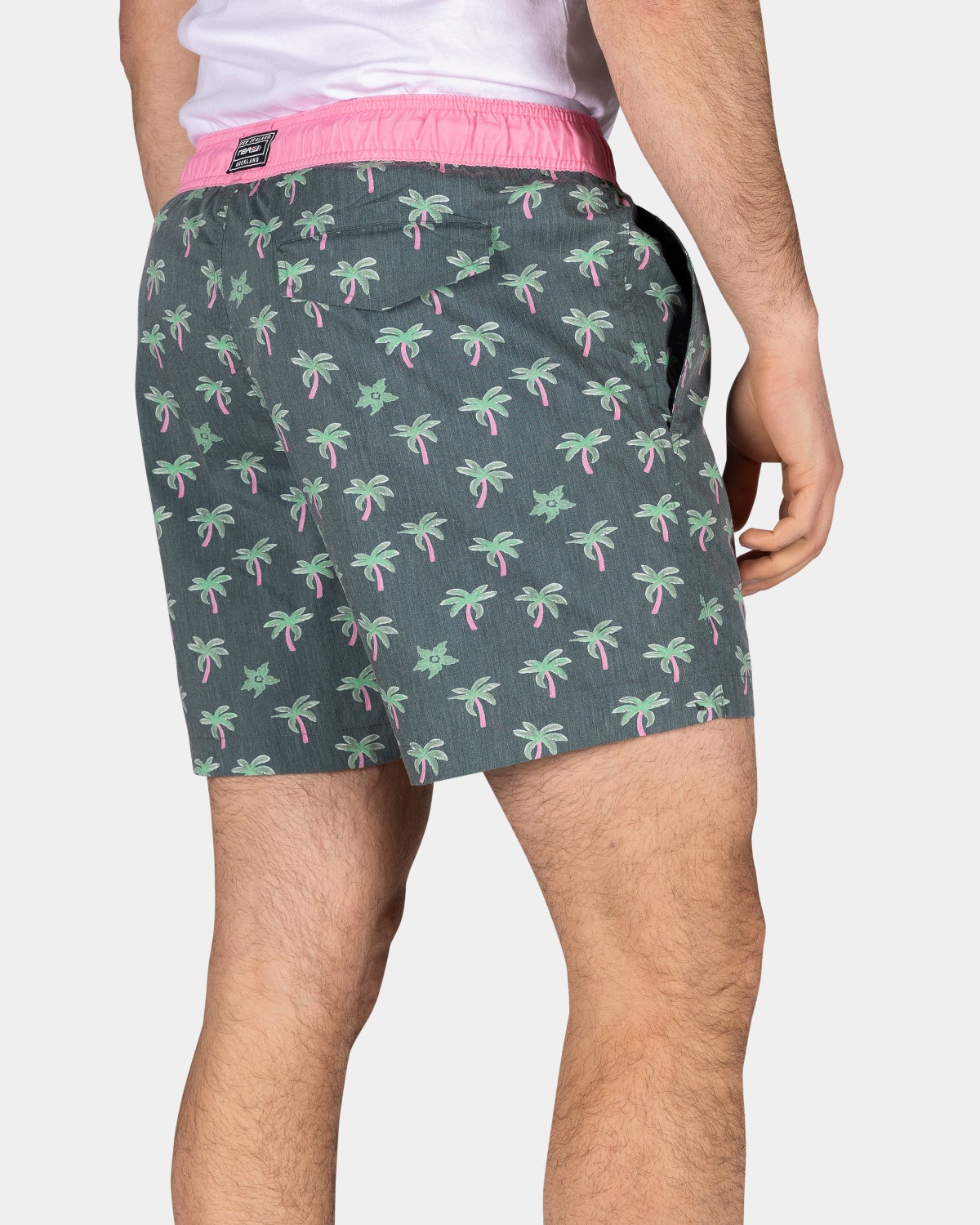 Swimming trunks with palm trees - Classic Green