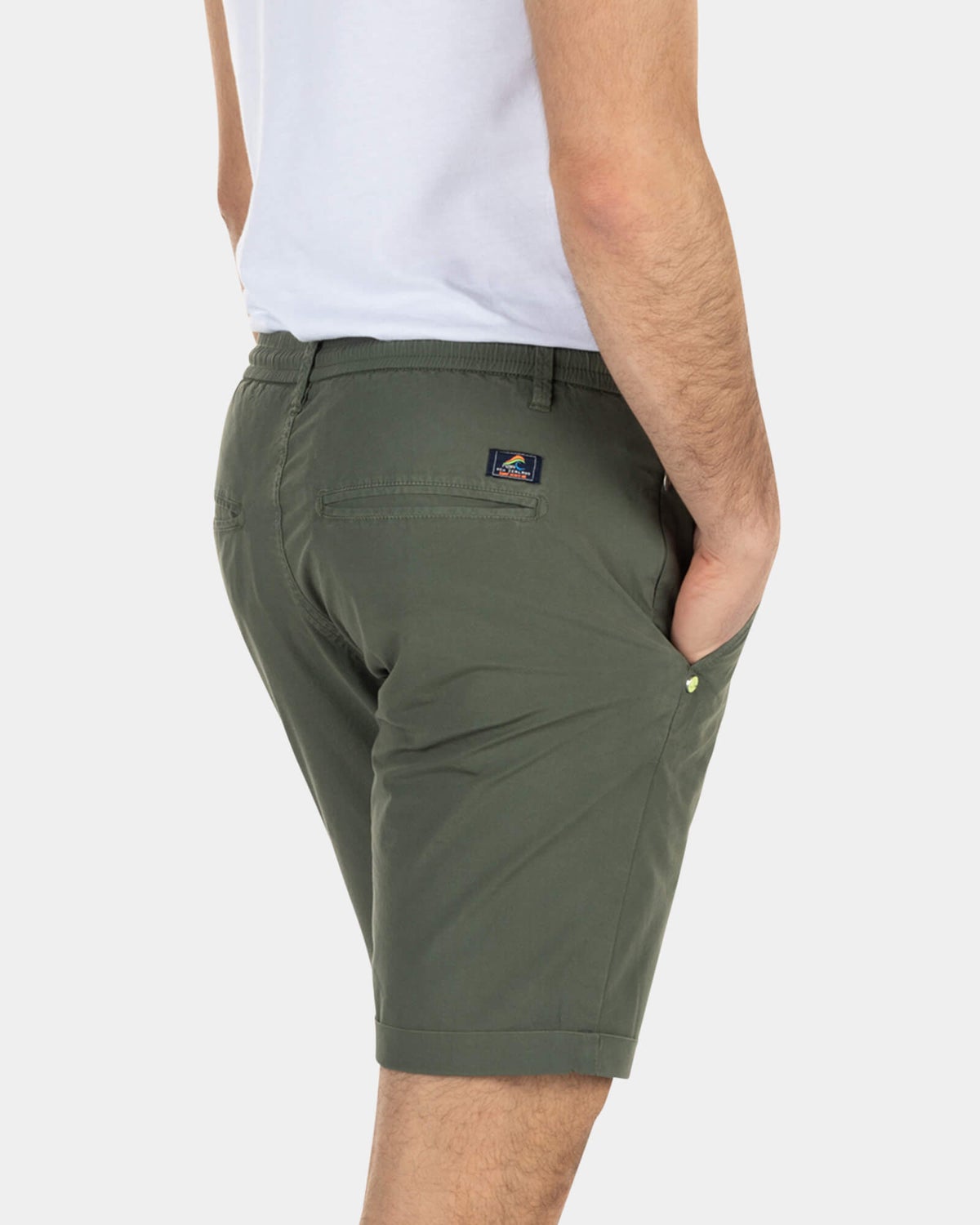 Short chino uni en coton - High Summer Army