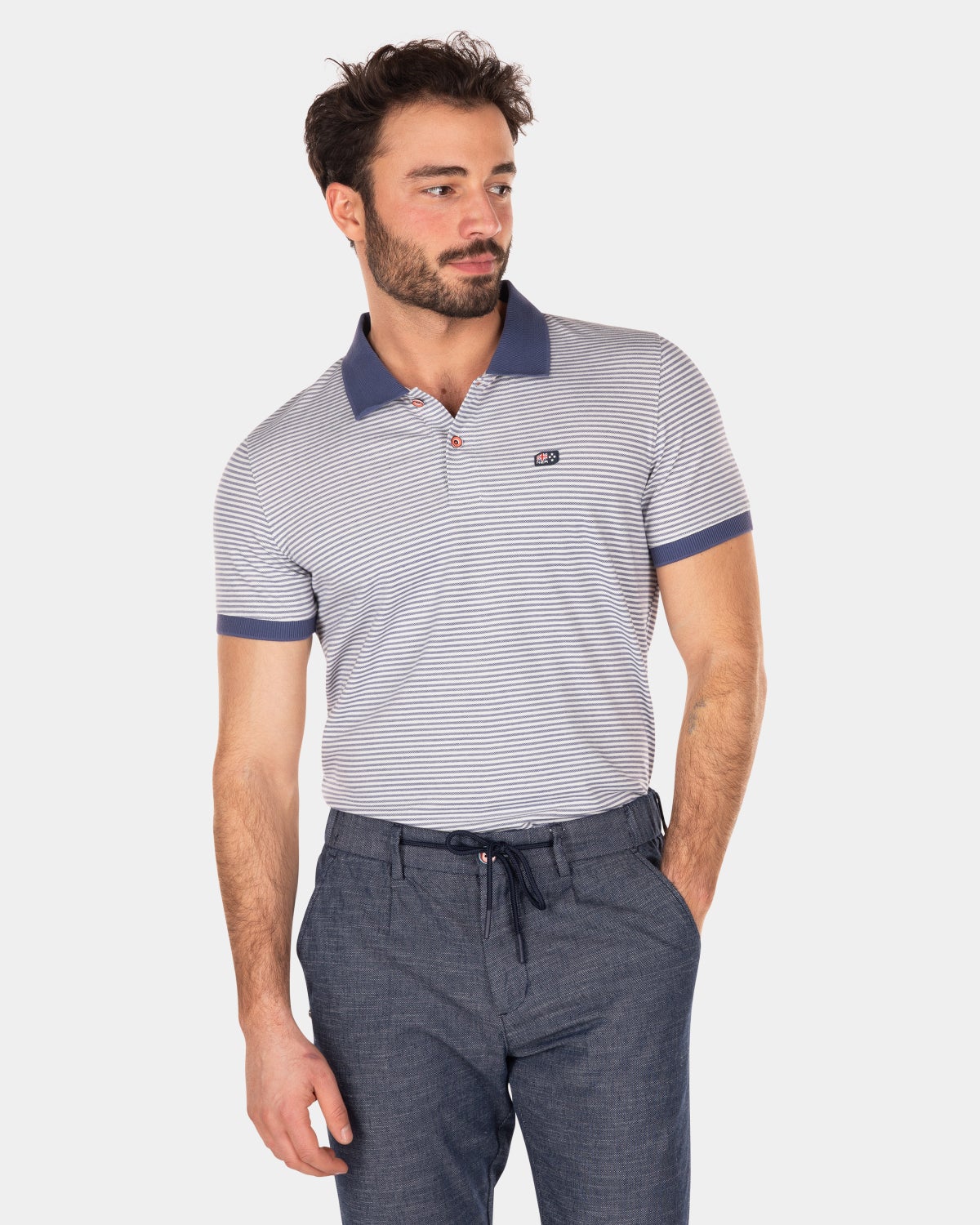 Polo elástico de manga corta - Dusk Navy