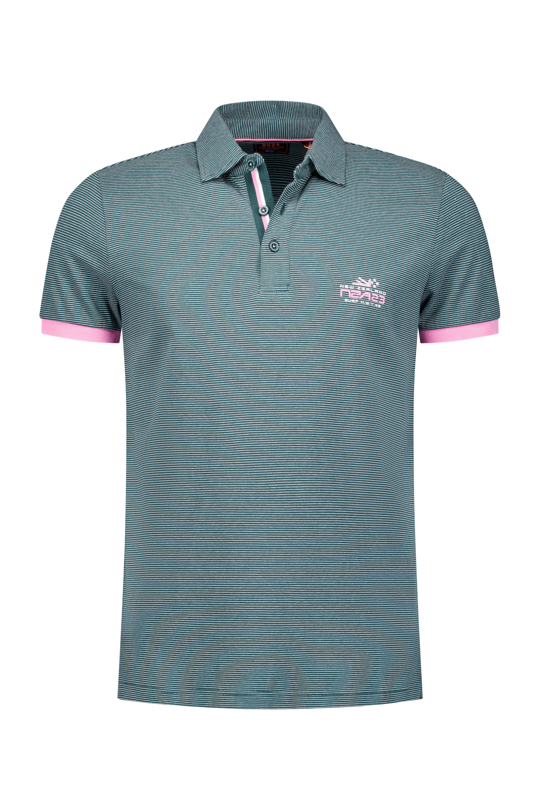 Polo verde con detalles en rosa - Classic Green