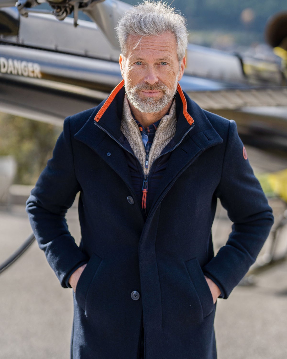 Manteau classique en laine bleu foncé - Pitch Navy