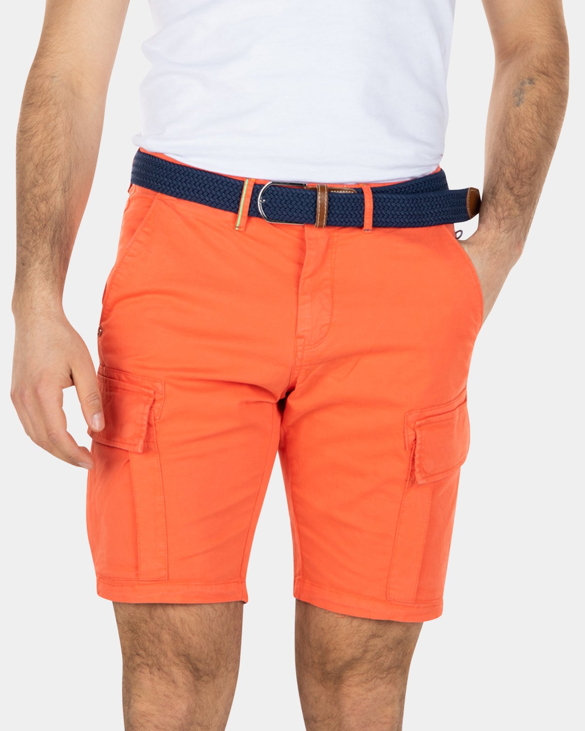 Cargoshorts aus Baumwollstretch - Burned Orange