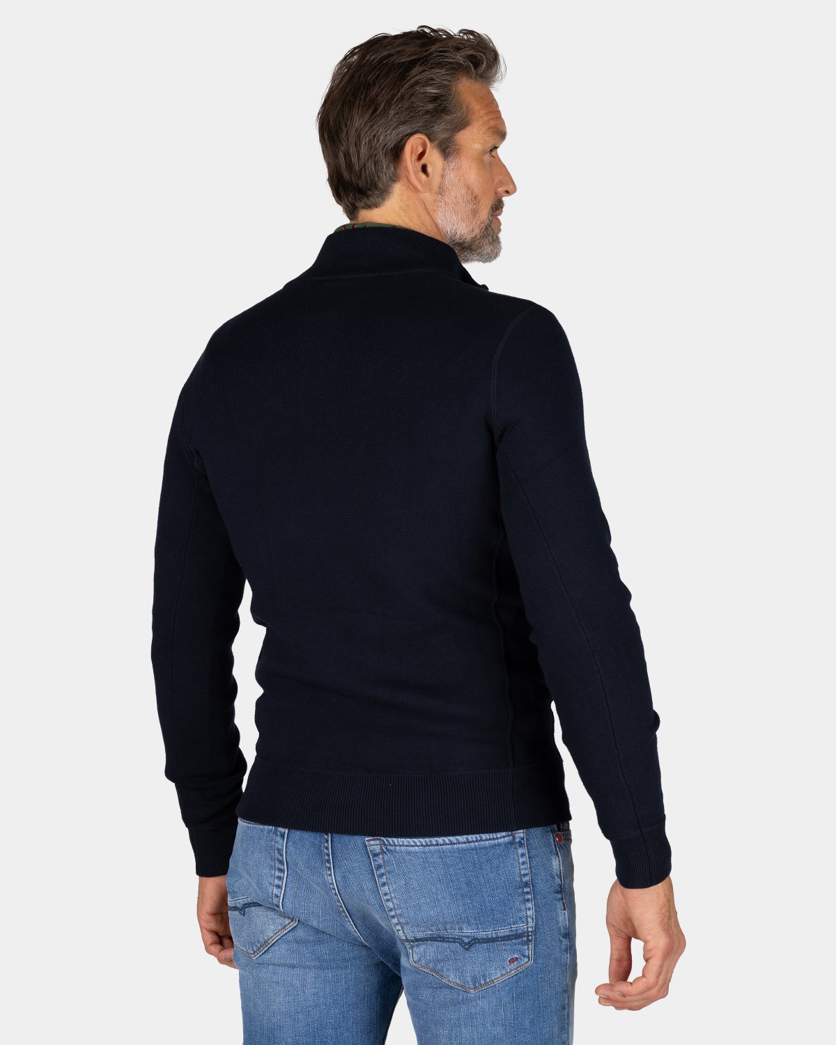 Pullover bleu marine avec demi-fermeture éclair - Winter Navy