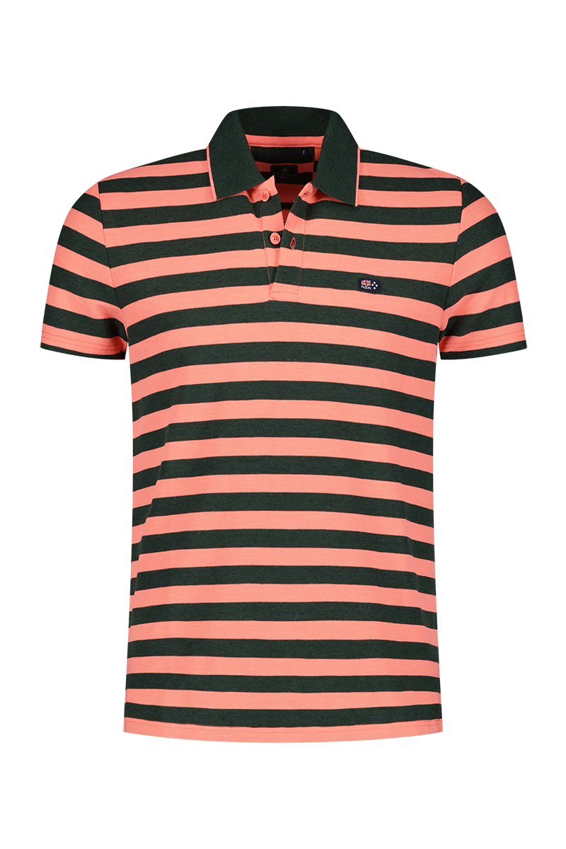 Gestreepte polo  - Chalk Green