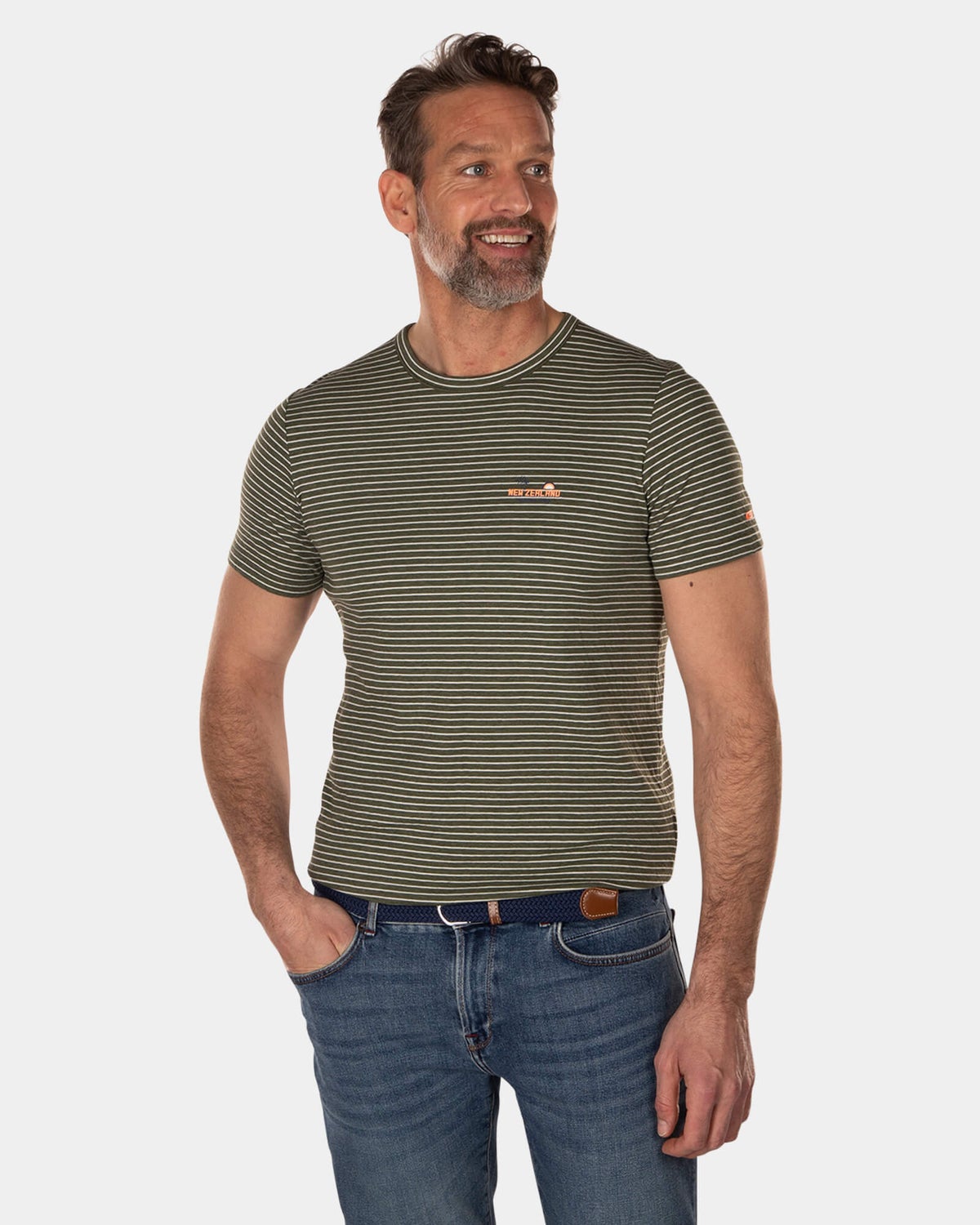 Baumwoll-T-Shirt mit Streifen - High Summer Army