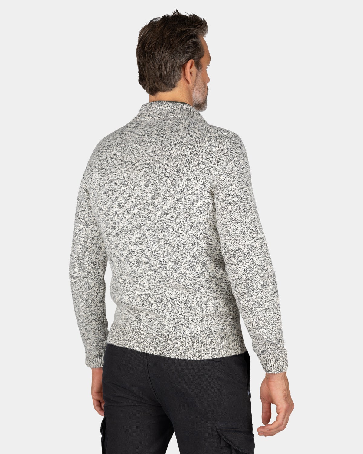 Sandfarbener Baumwollpullover mit halbem Reißverschluss - Shimmering Sand