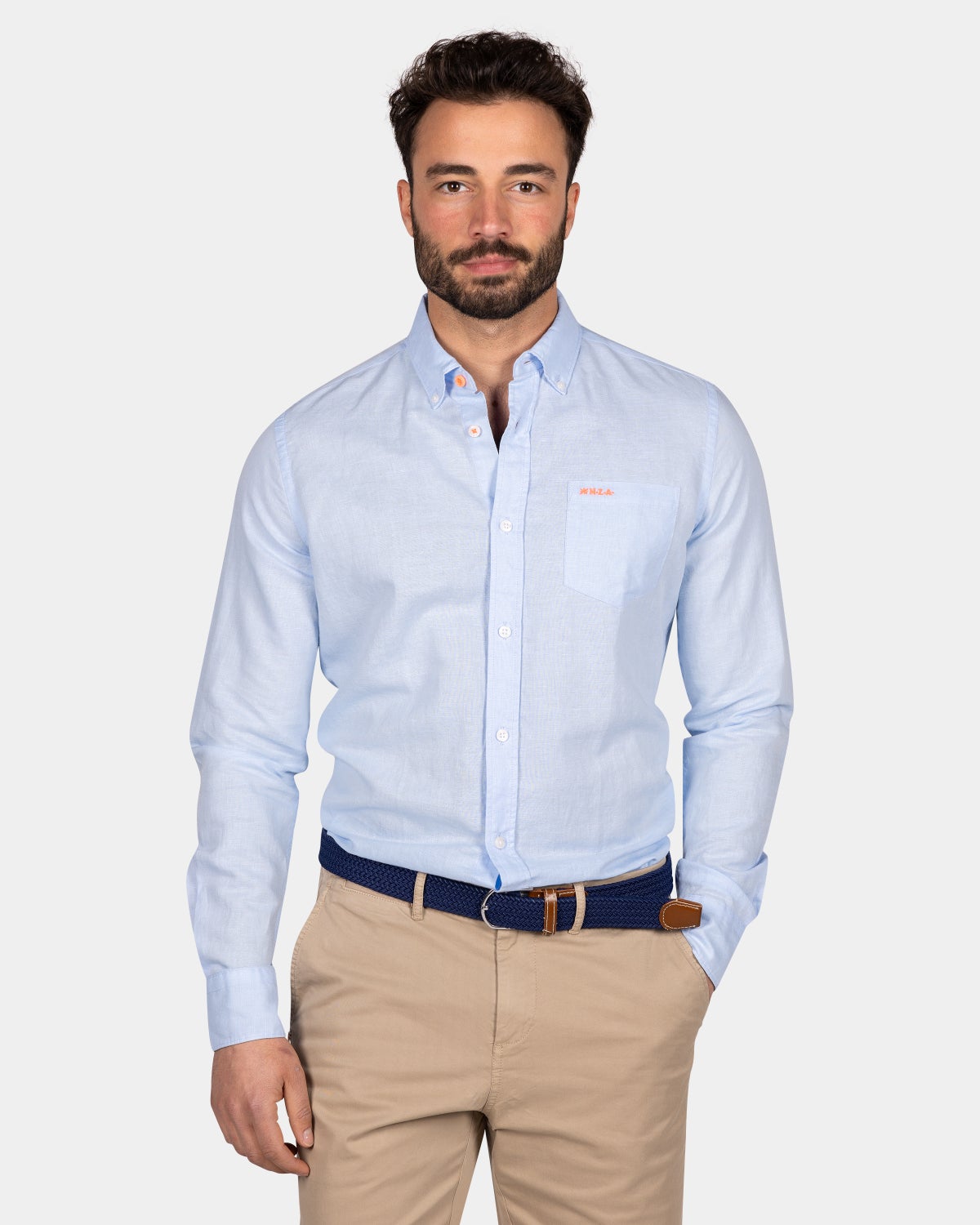 Chemise en lin stretch - Light Sky