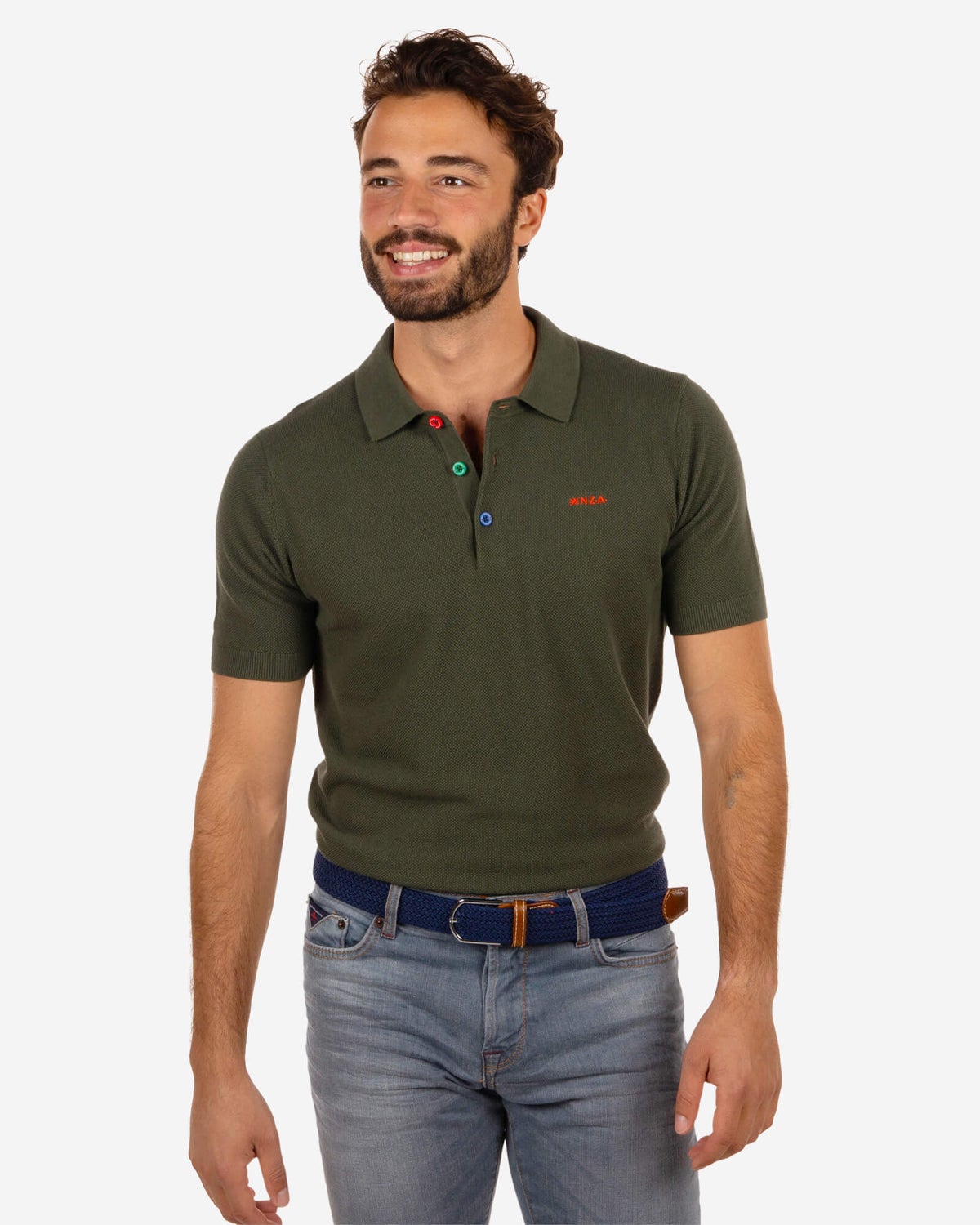 Kurzarm-Poloshirt Oratia - Rock Green