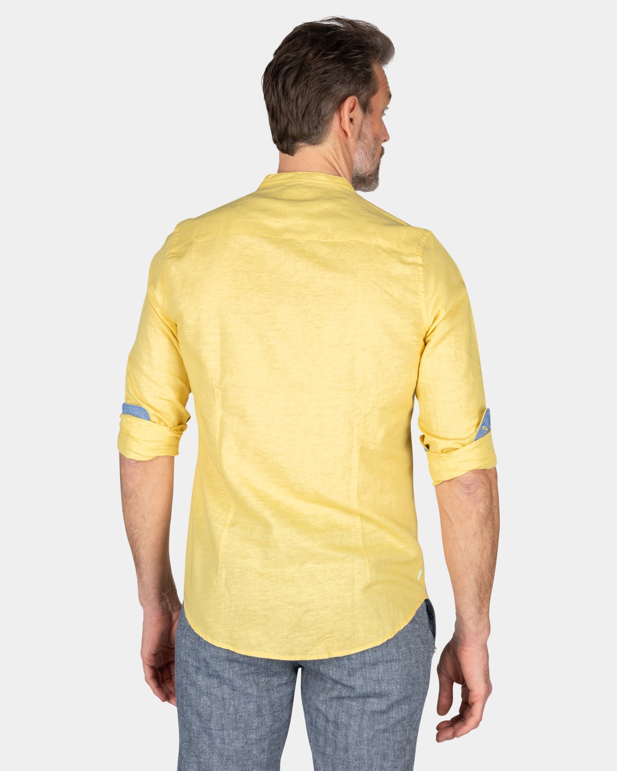 Schlichtes Hemd ohne Kragen - Iguana Yellow