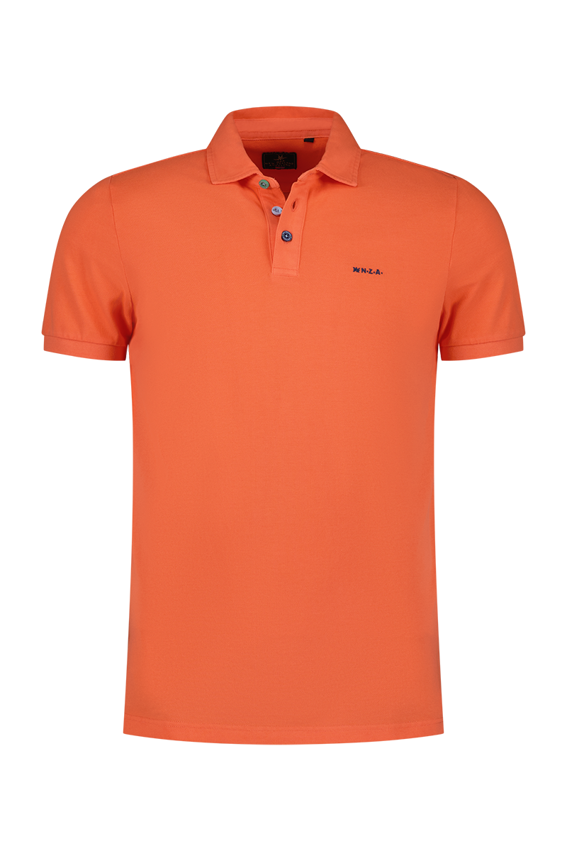 Polo uni en coton - Golden Orange