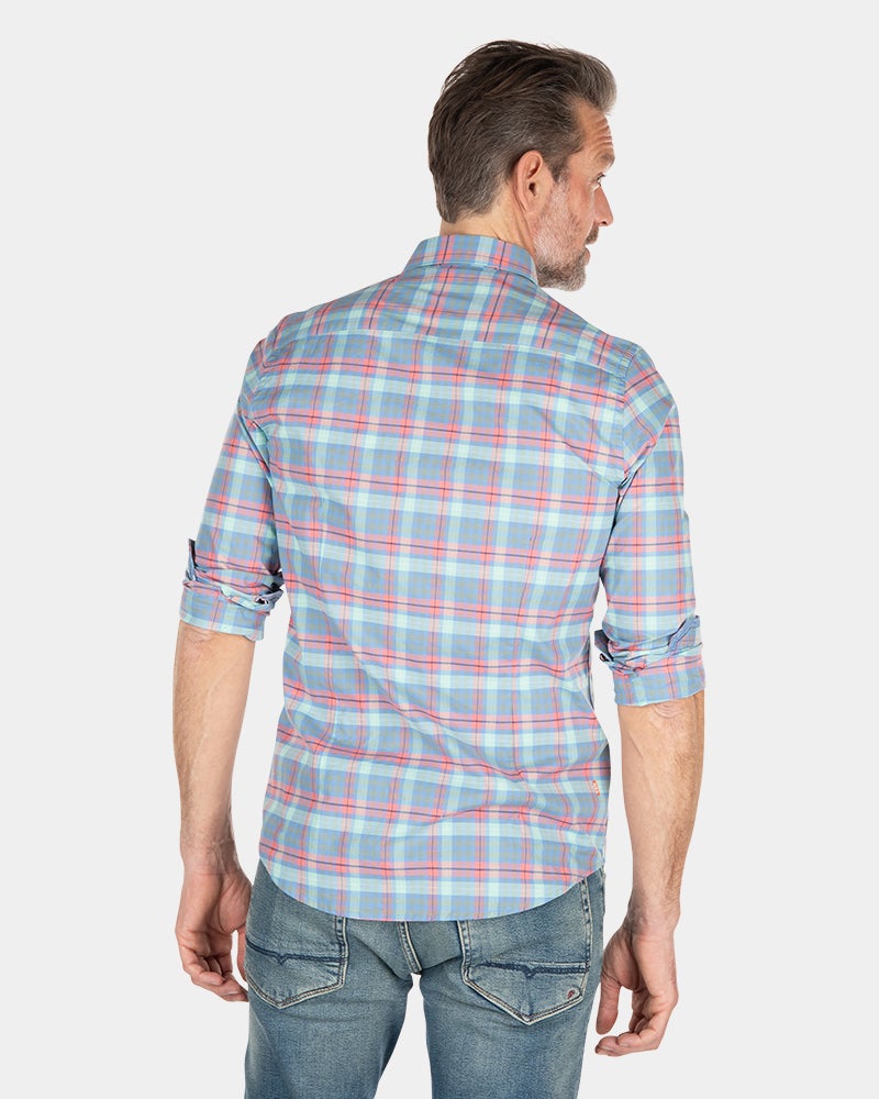 Chemise en coton à carreaux - Blue Multicolour