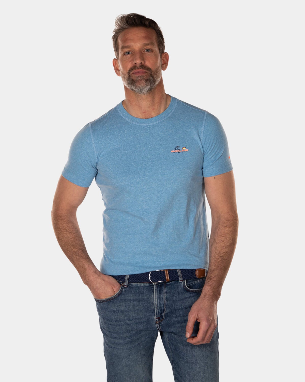 T-shirt uni en polyester et coton - High Summer Cobalt