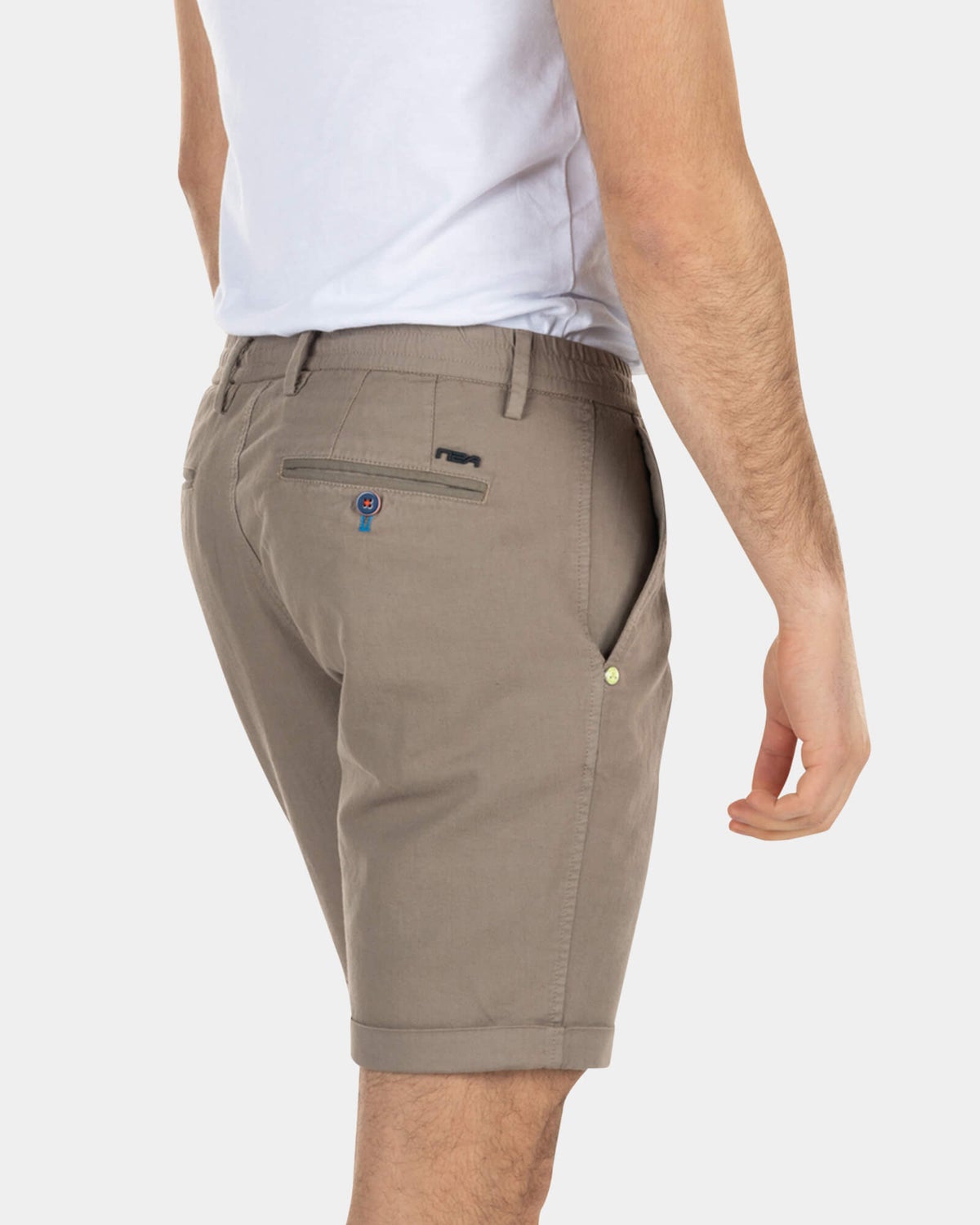 Kurzen Chino aus Leinen mit Stretchanteil - Stone