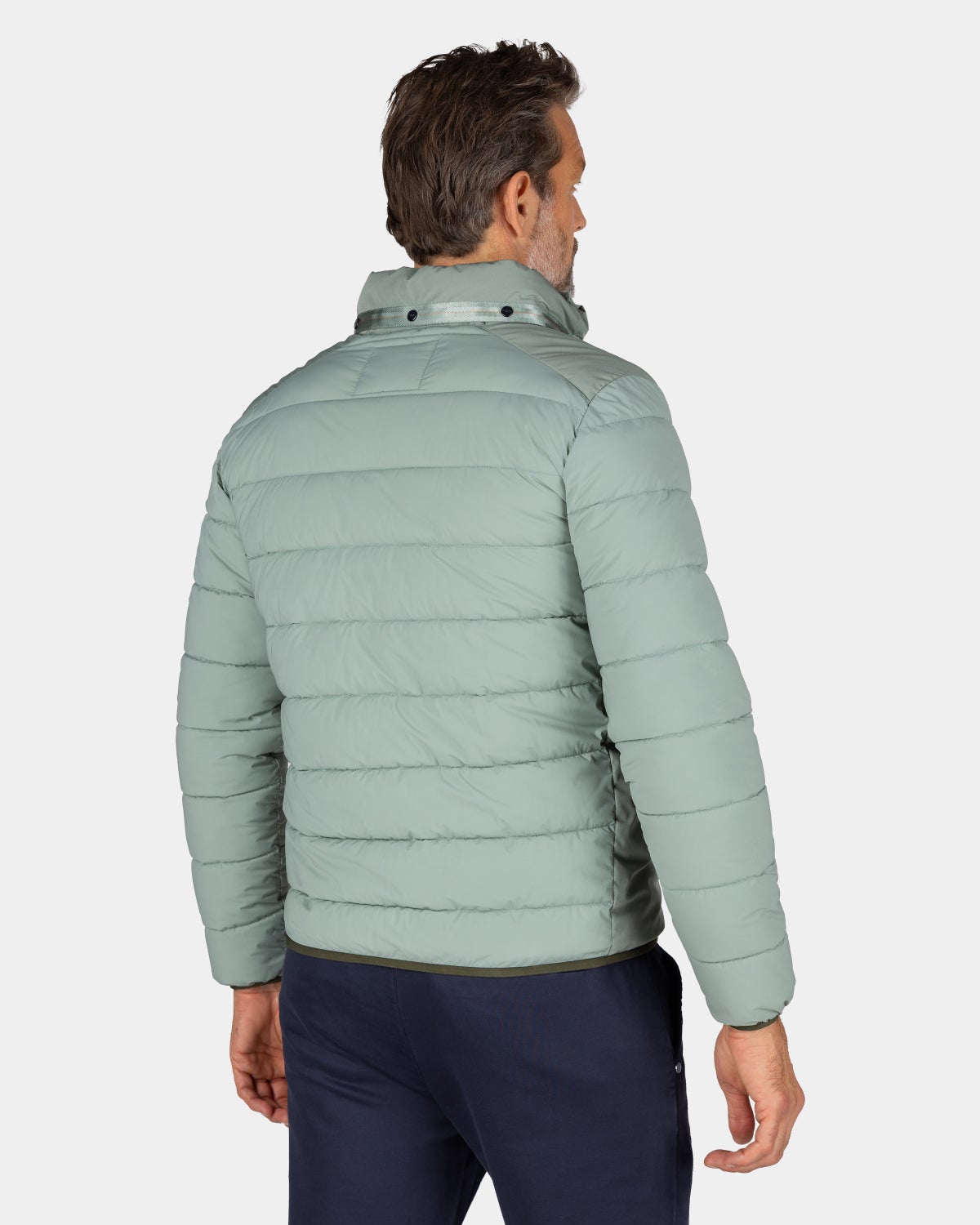 Green padded jacket - Pebble Green