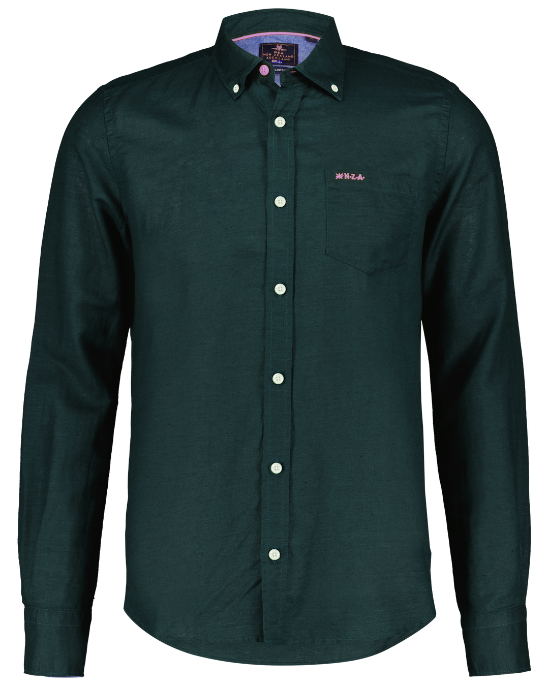 Linnen overhemd met stretch - Classic Green