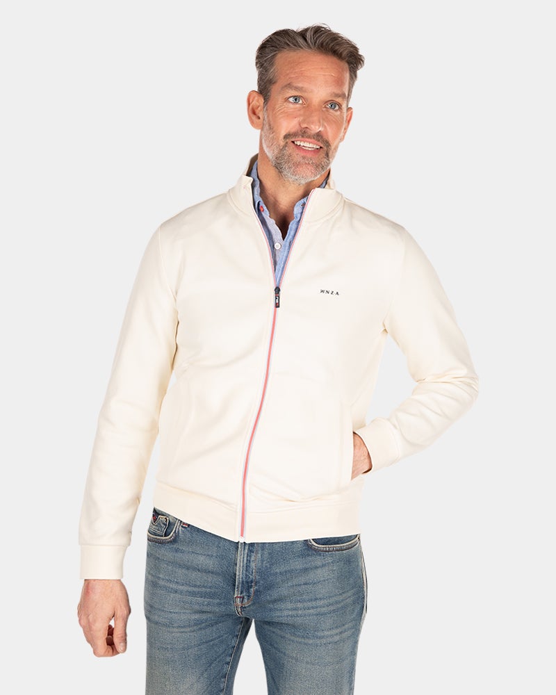 Einfarbiger Stretch-Cardigan - Cream