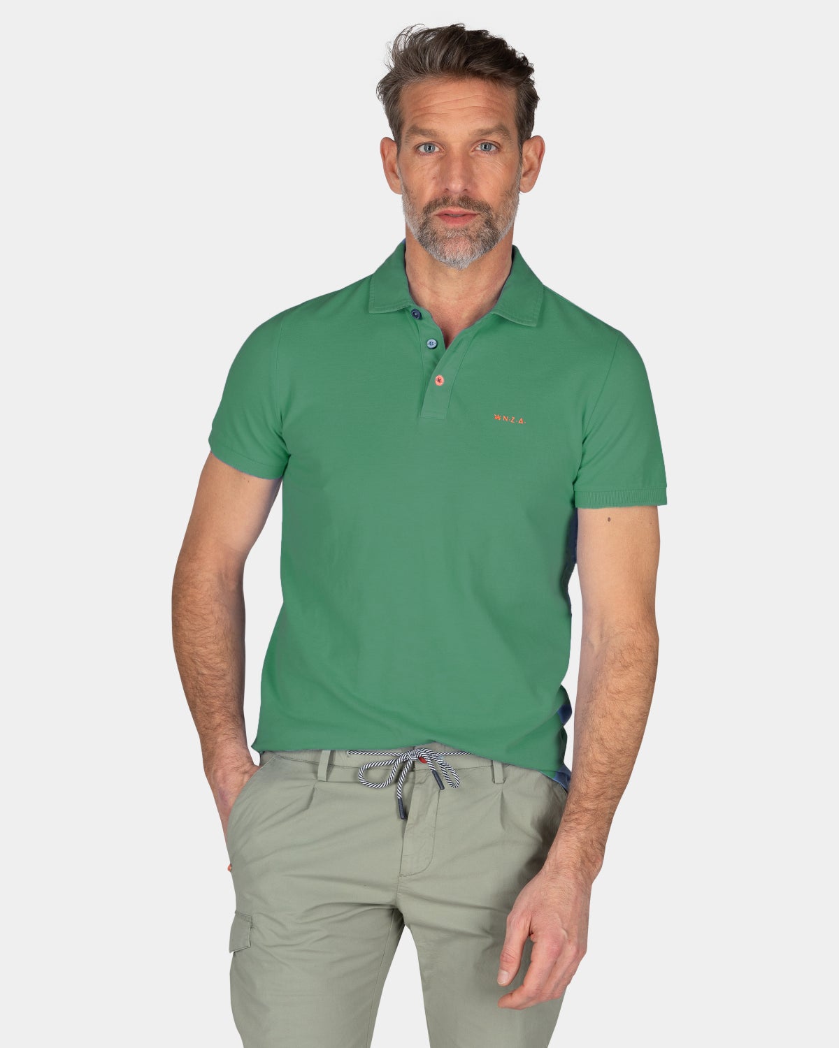Schlichtes Poloshirt aus Baumwolle - Amazon Green
