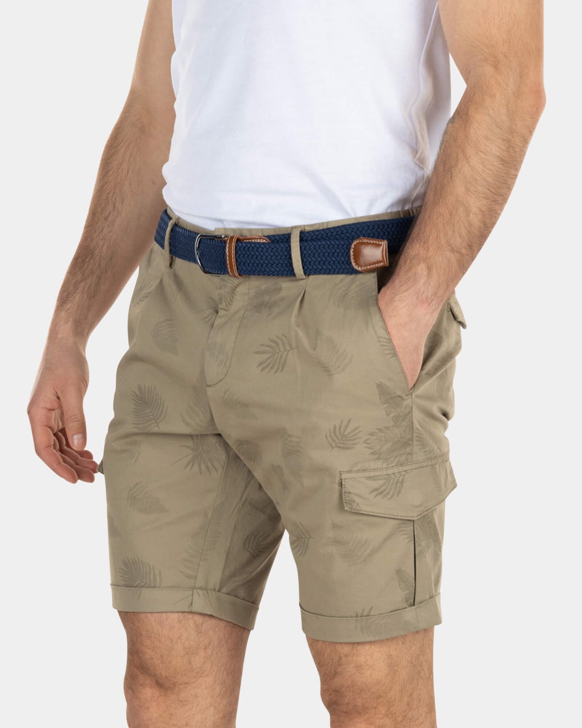 Katoenen cargo shorts met bloemenprint - Beach Sand