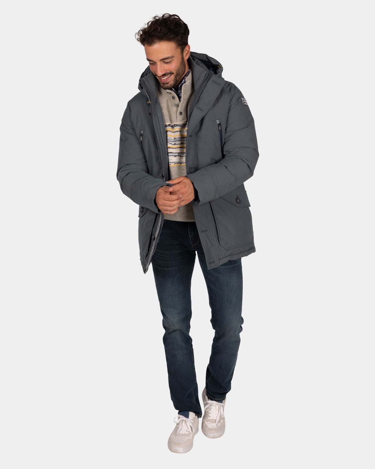 Parka de lona de color gris - Ash Grey