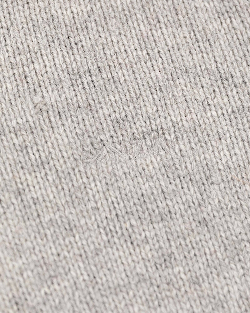 Einfarbiger Pullover mit halbem Reißverschluss - Grey Melange