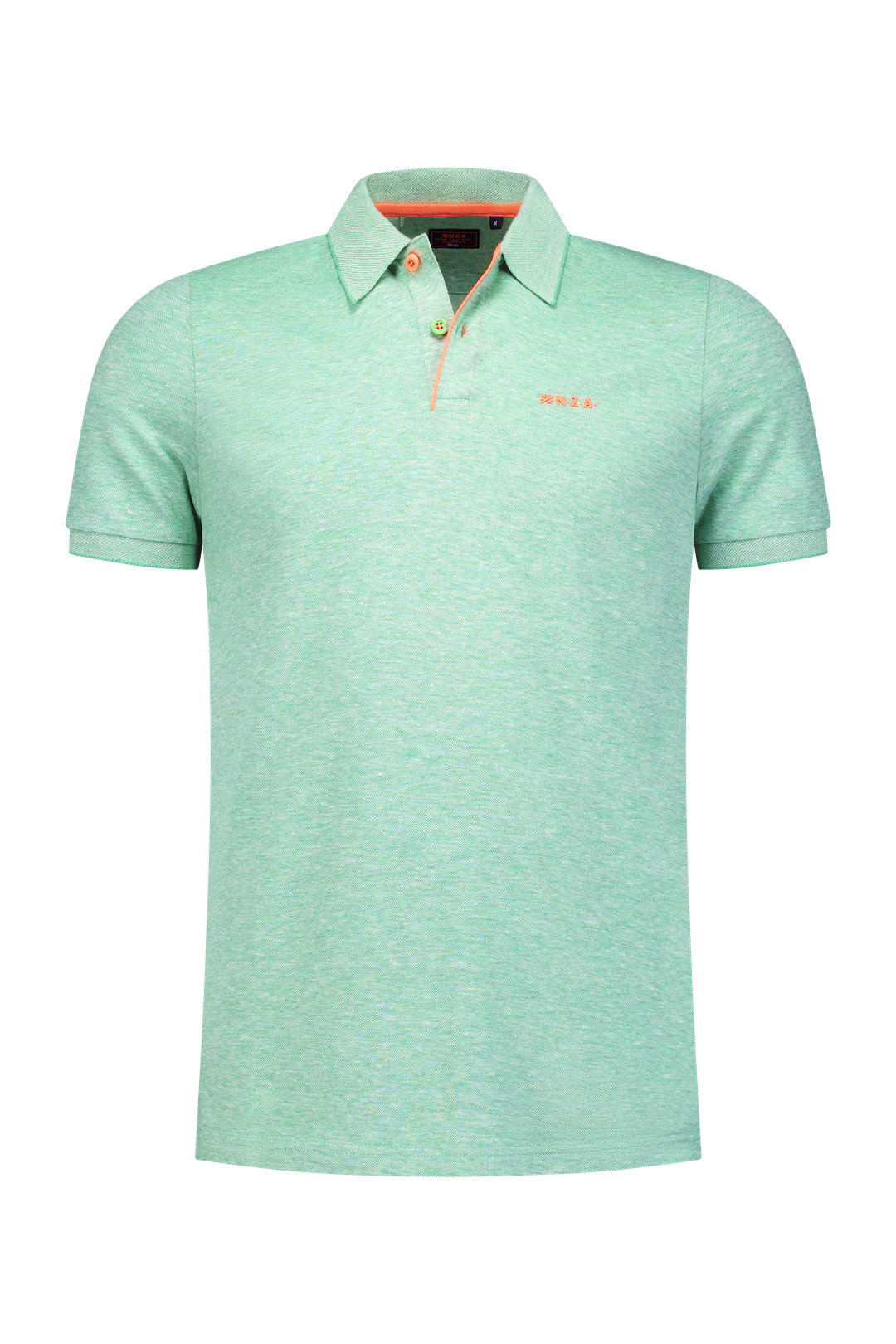 Polo uni en coton et lin - Fresh  Green