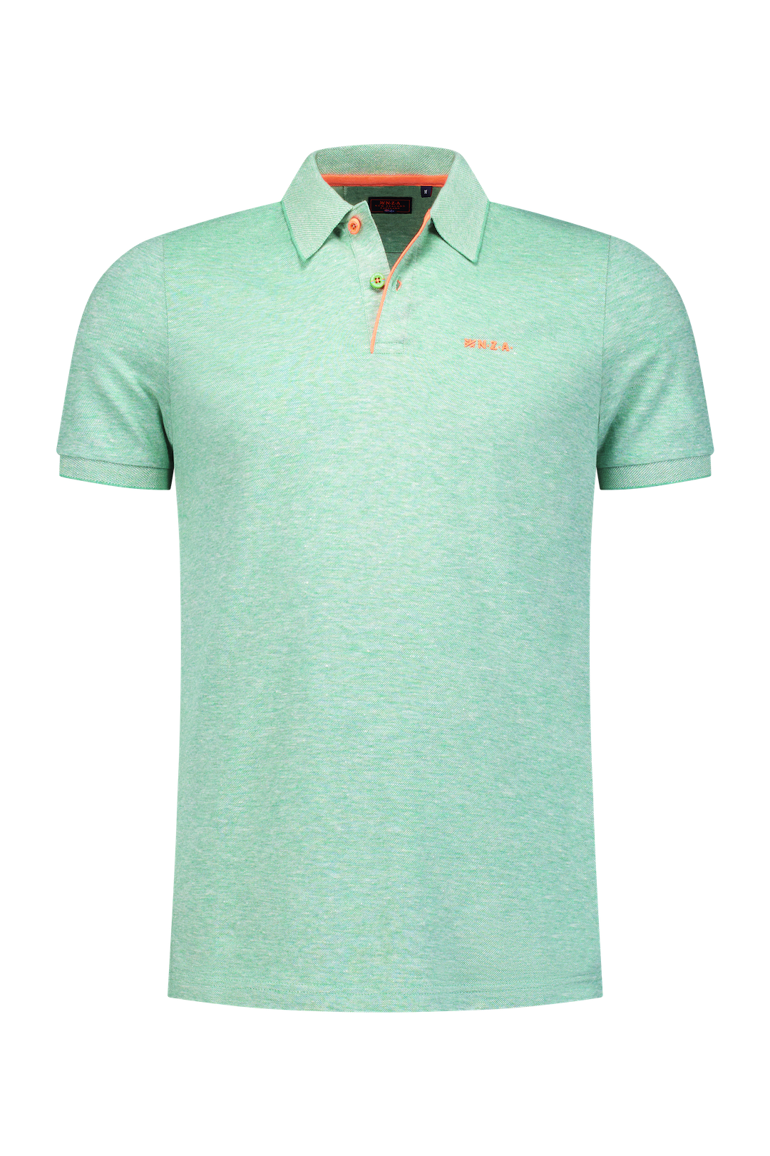 Plain polo made of cotton and linen - Fresh  Green