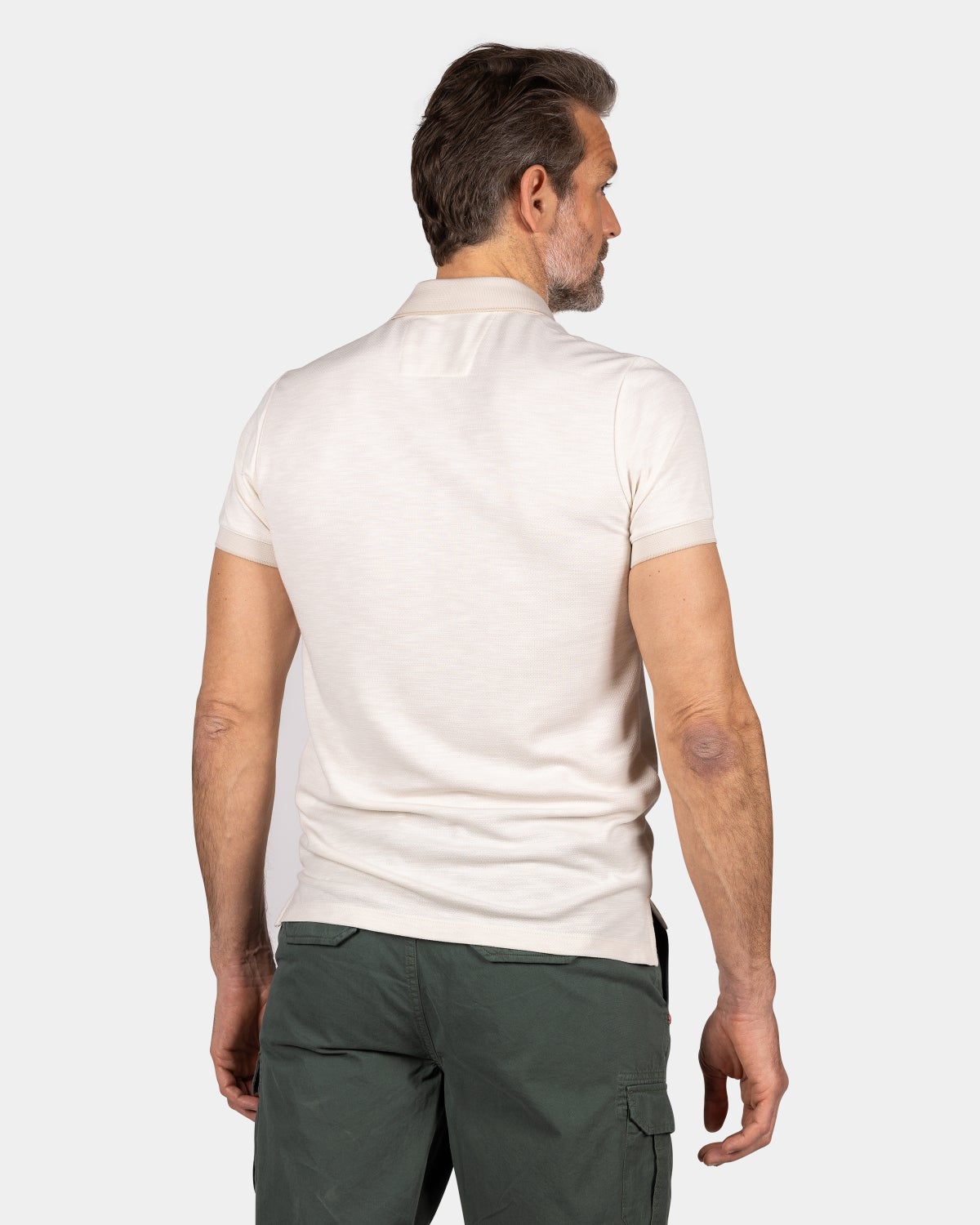 Polo uni en matière résistante - Cream Melange