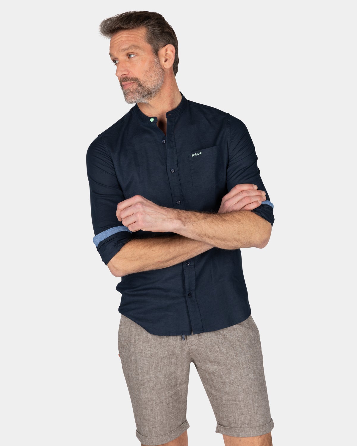 Chemise unie sans col - Traditional Navy