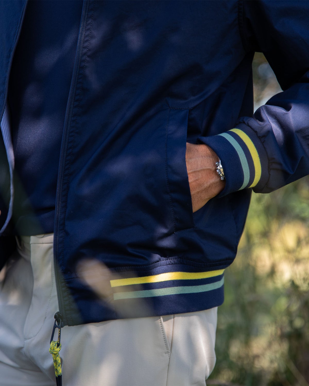 Cazadora bomber de algodón azul marino - Key Navy