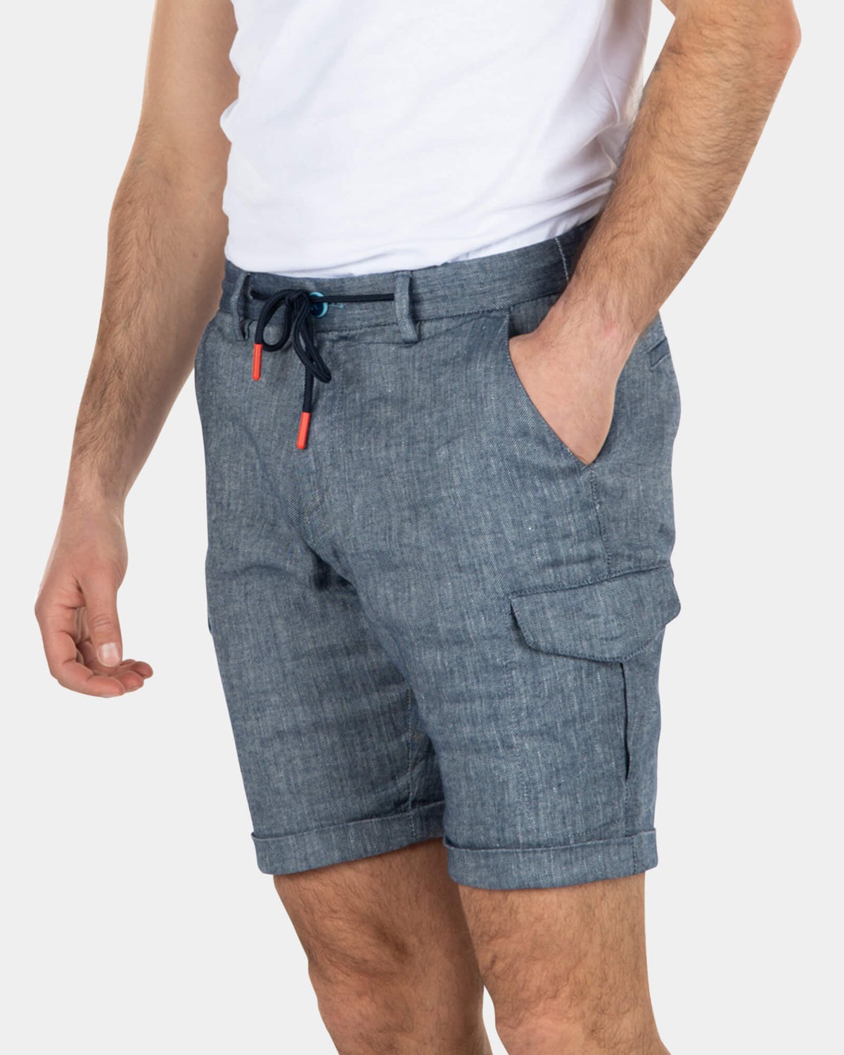 Cotton cargo shorts - Key Navy