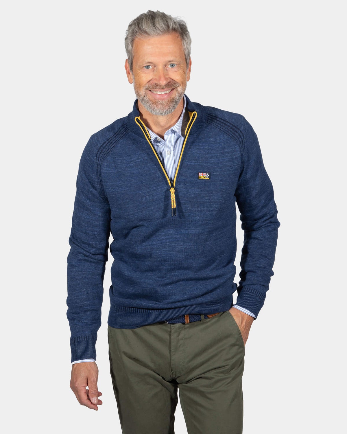 Baumwoll-Kaschmir-Pullover Graham - Ink Navy