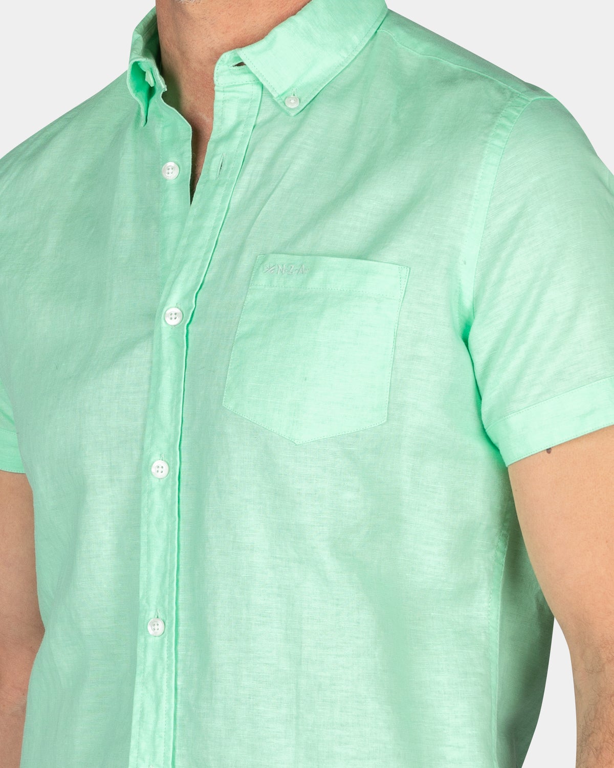 Chemise unie manches courtes - Teal Green