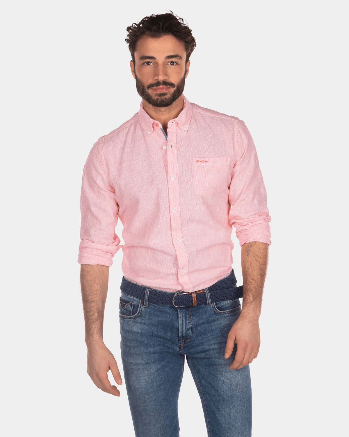 Camisa de lino lisa - Burned naranja