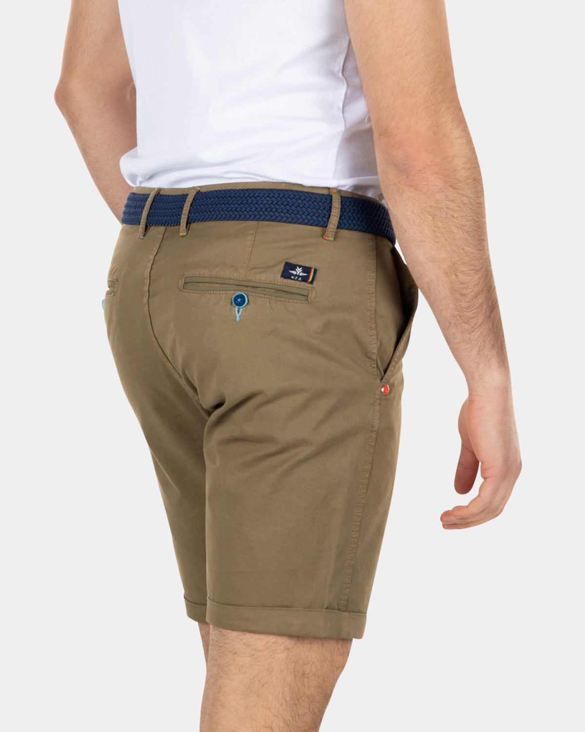 Katoenen stretch chino shorts - Tobacco Brown