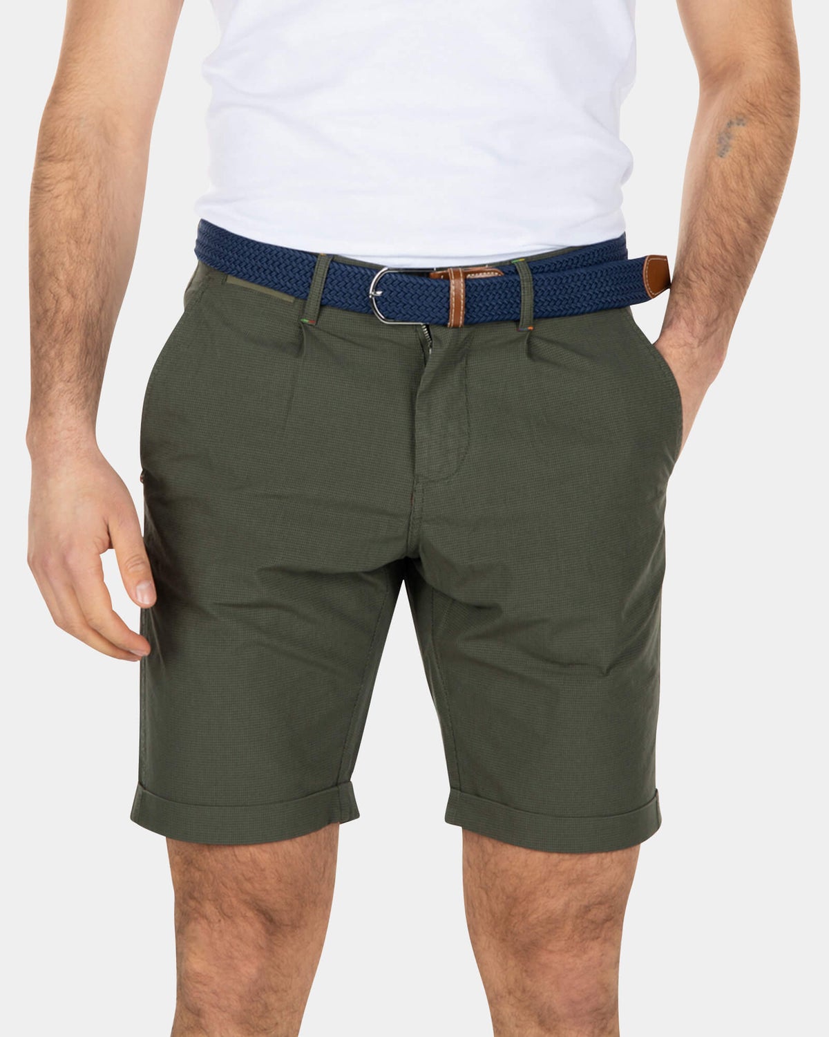 Chino-Shorts aus Baumwolle - Army