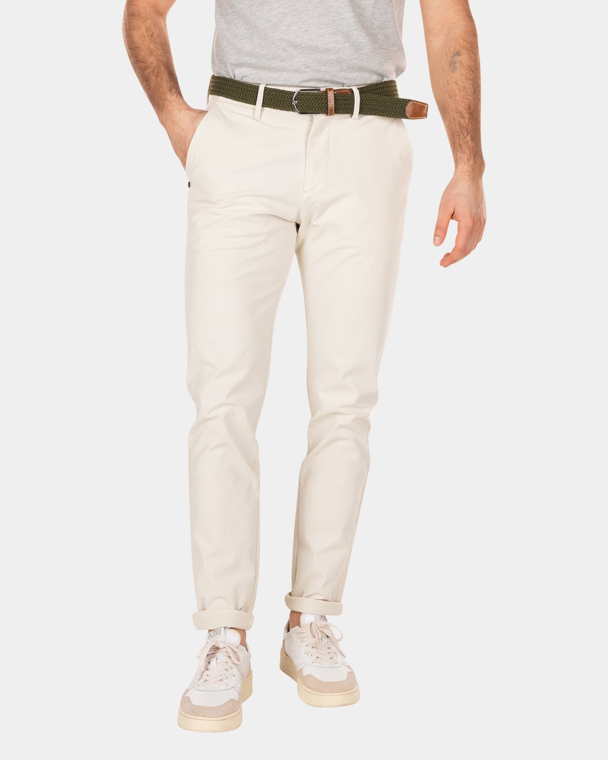 Schlichte Chino mit Stretchanteil - Cream