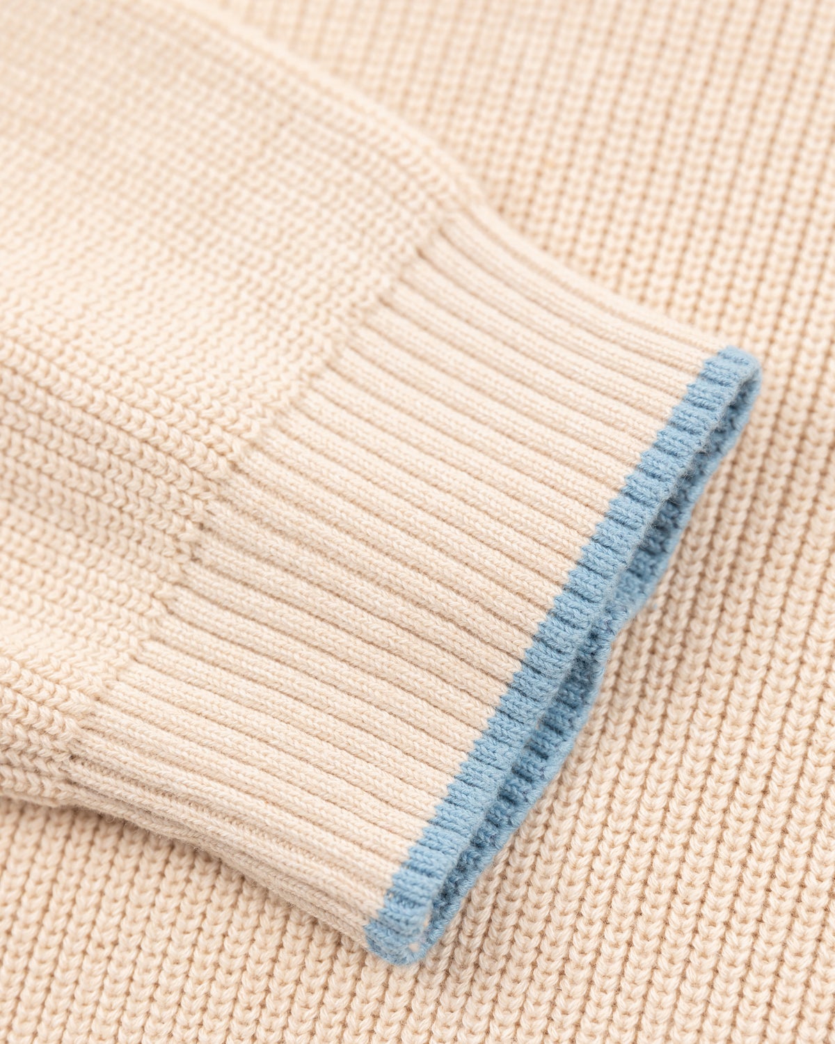 Beige knitted half zip pullover - Oat Sand