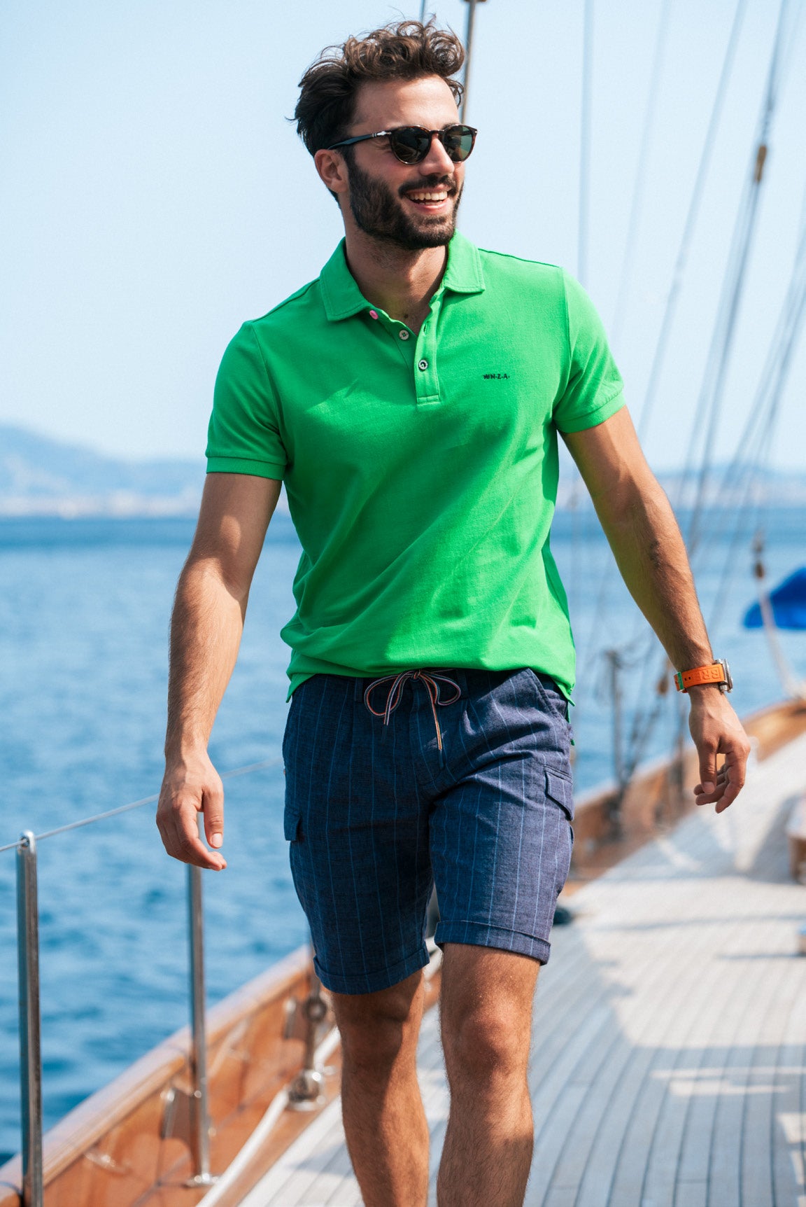 Polo uni en coton - Fresh  Green