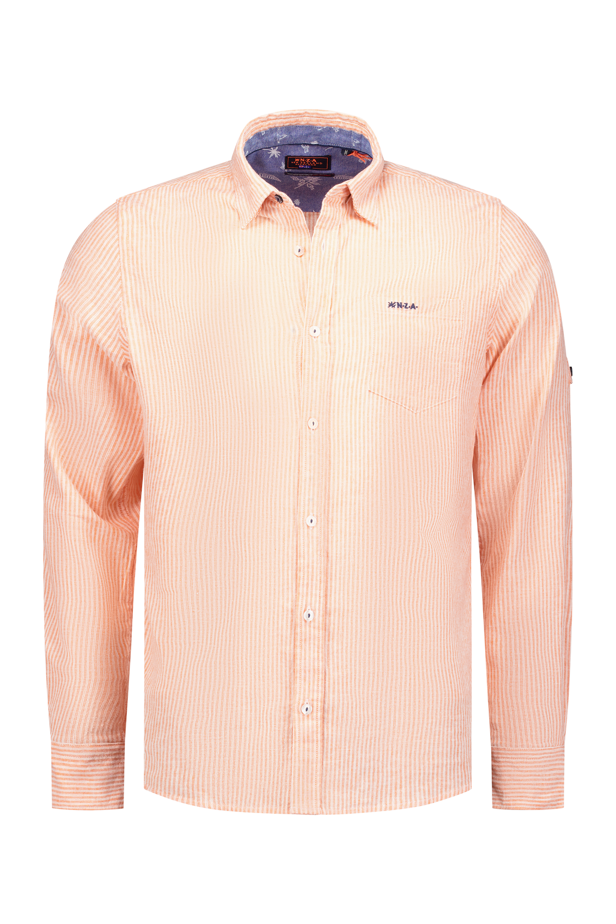 Light-colored shirt made of linen and cotton - Fresh Orange