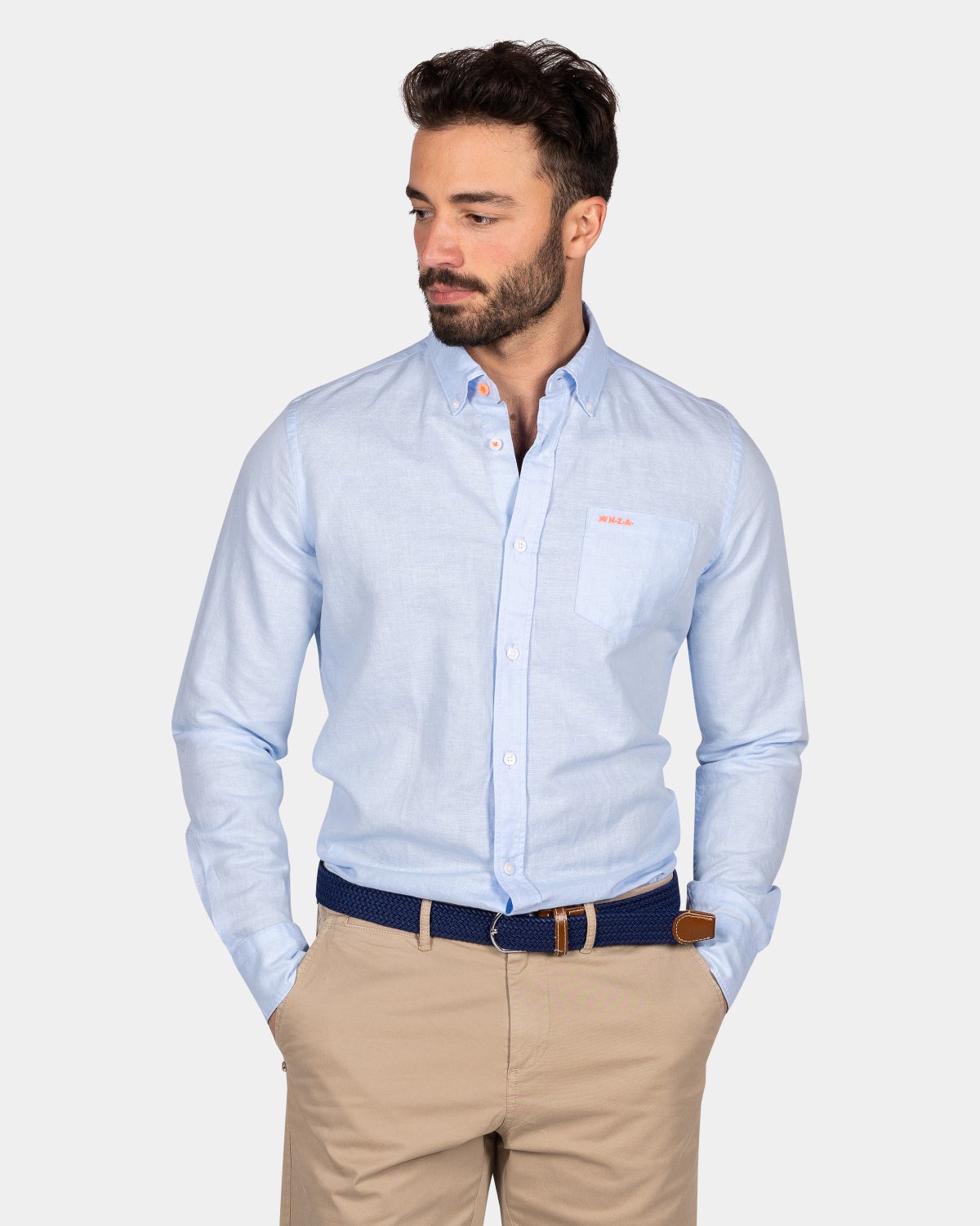 Chemise en lin stretch - Light Sky