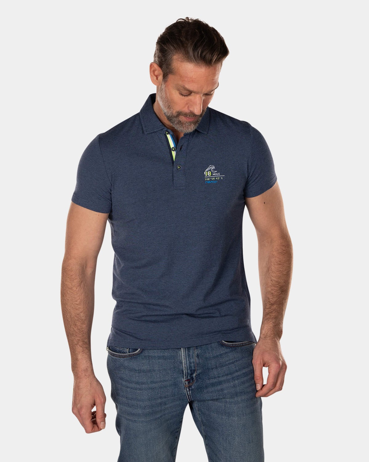 Einfarbiges Poloshirt aus Modal und Baumwolle - High Summer Navy