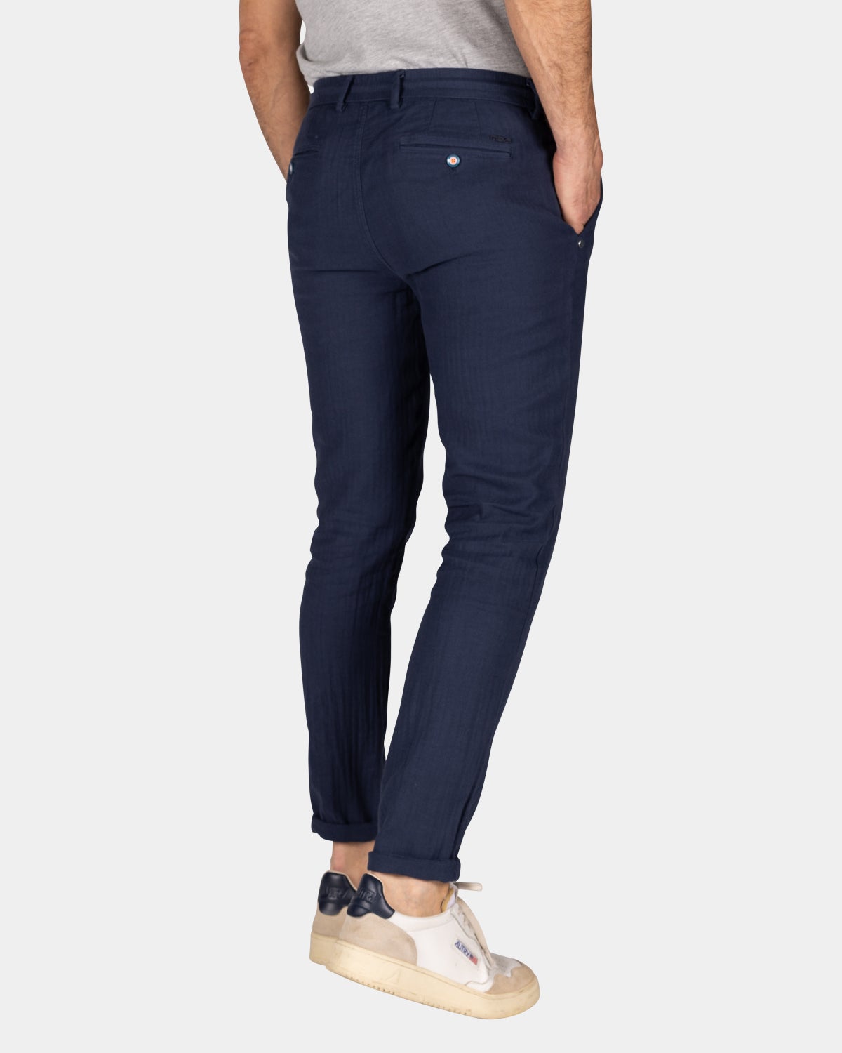 Pantalon en coton et lin - Ocean Navy