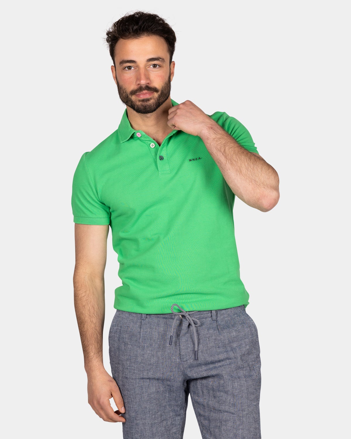 Polo uni en coton - Fresh  Green