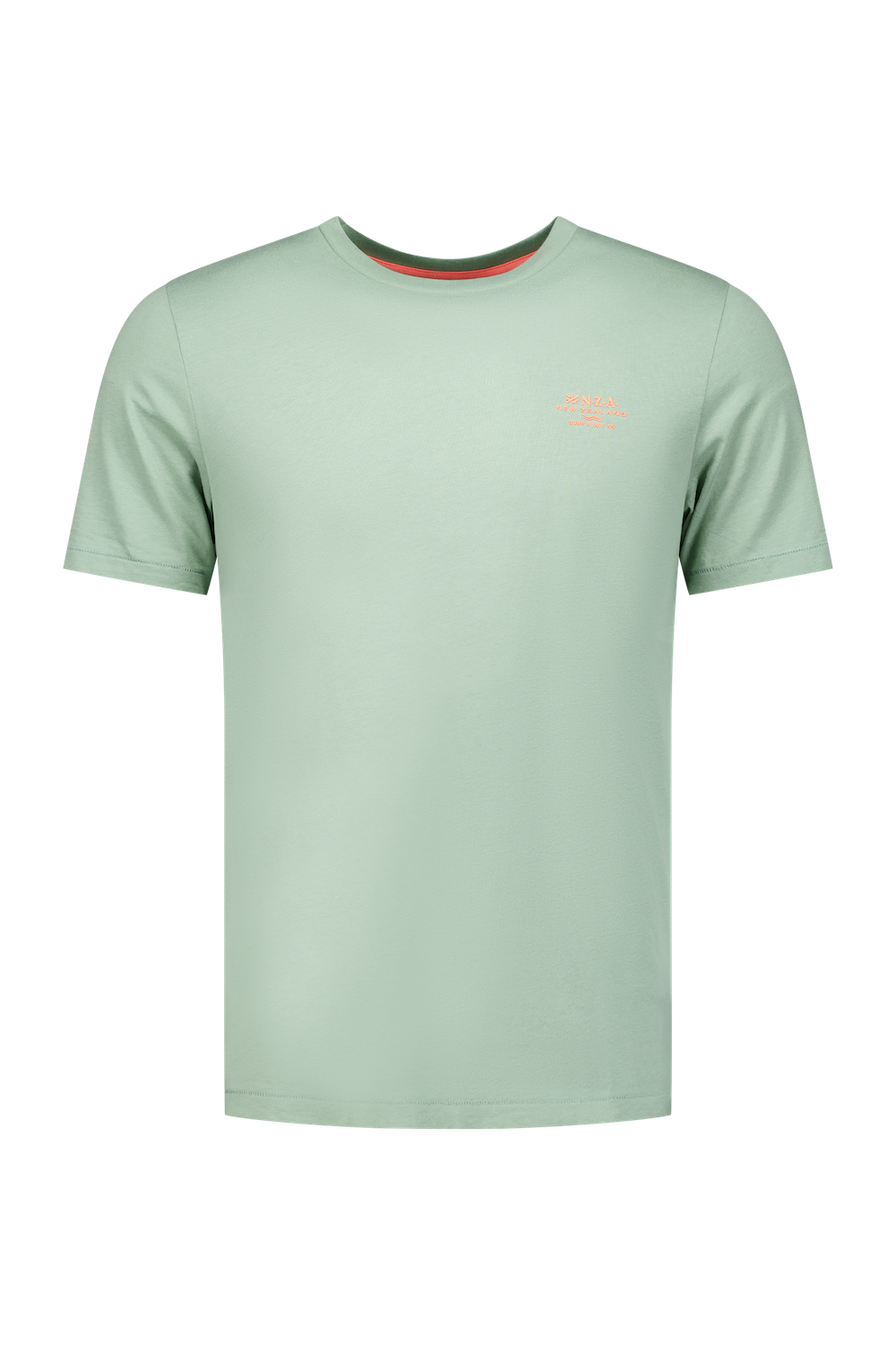 Effen t-shirt met tekst op de borst - Soft Olive