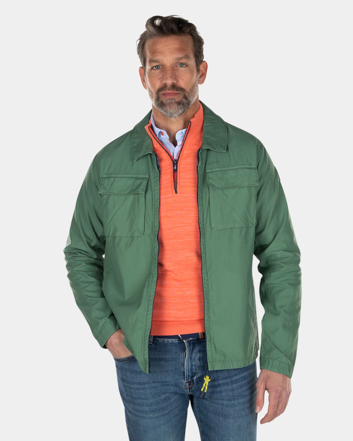 Katoenen overshirt met ritssluiting - Active Army