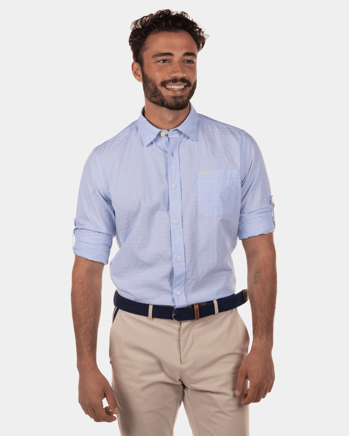 Hellblaues Baumwollhemd Monk - Light Blue