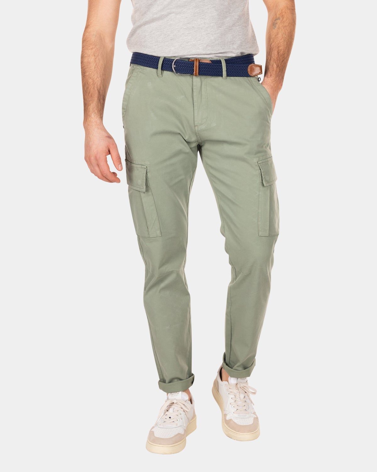 Katoenen cargo broek - Army Green